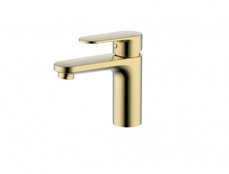 Смеситель для Раковины «Aquatek» Ника 90, без Донного Клапана, Золото Шлифованное (AQ1810BG)