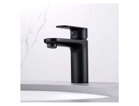 Смеситель для Раковины «Aquatek» Ника 90, без Донного Клапана, Черный Матовый (AQ1810MB)