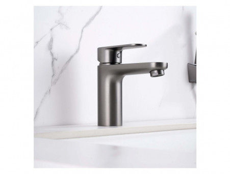 Смеситель для Раковины «Aquatek» Ника 90, с Гигиеническим Ручным Душем, Оружейная Сталь (AQ1812BGM)