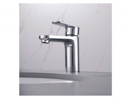 Смеситель для Раковины «Aquatek» Ника 90, без Донного Клапана, Хром (AQ1810CR)