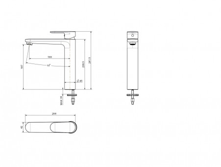 Смеситель для Раковины «Aquatek» Ника 190, без Донного Клапана, Хром (AQ1804CR)