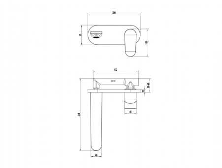 Смеситель для Раковины «Aquatek» Ника, Настенный, Хром (AQ1813CR)