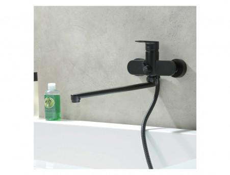 Смеситель для Ванны «Aquatek» Ника, Длинный Излив, Черный Матовый (AQ1842MB)
