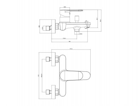Смеситель для Ванны «Aquatek» Ника, Оружейная Сталь (AQ1840BGM)