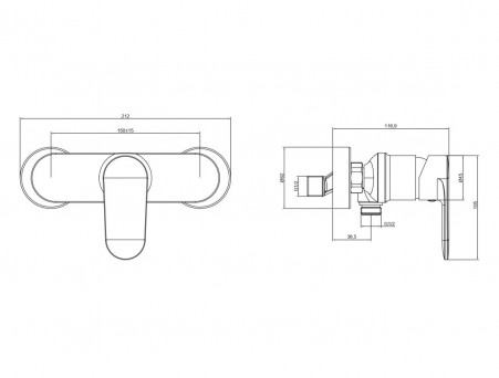 Смеситель для Душа «Aquatek» Ника, Хром (AQ1860CR)