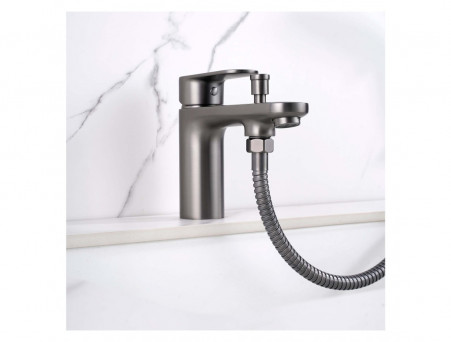 Смеситель для Ванны «Aquatek» Ника, Бортовой, 1 Отверстие, Оружейная Сталь (AQ1844BGM)