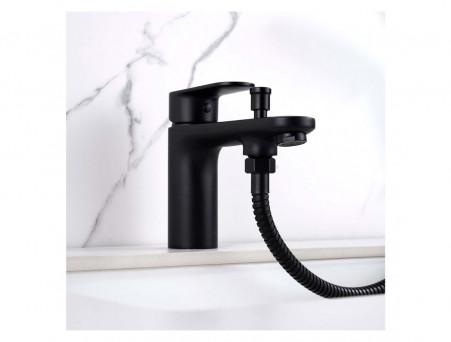 Смеситель для Ванны «Aquatek» Ника, Бортовой, 1 Отверстие, Черный Матовый (AQ1844MB)