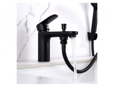 Смеситель для Ванны «Aquatek» Ника, Бортовой, 1 Отверстие, Черный Матовый (AQ1844MB)