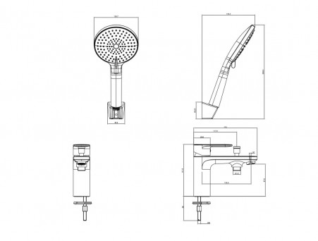 Смеситель для Ванны «Aquatek» Ника, Бортовой, 1 Отверстие, Черный Матовый (AQ1844MB)
