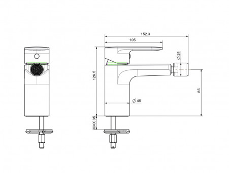 Смеситель для Биде «Aquatek» Ника, Хром (AQ1818CR)