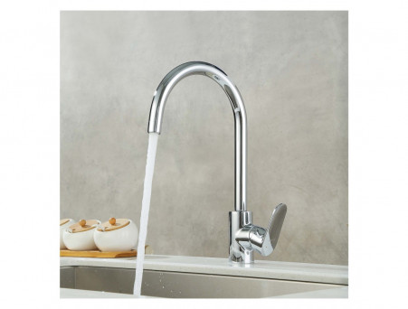 Смеситель для Кухни «Aquatek» Ника, Полукруглый Излив, Хром (AQ1882CR)