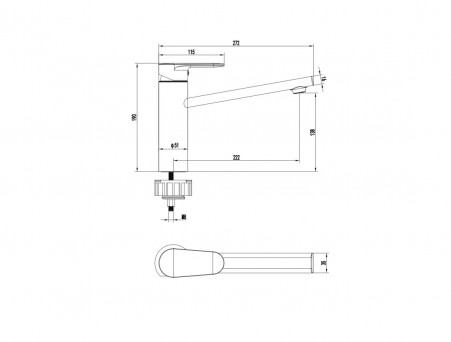 Смеситель для Кухни «Aquatek» Ника, Хром (AQ1880CR)