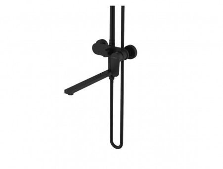 Душевая Система «Aquatek» Ника, 3 Jet, Длинный Излив, Черный Матовый (AQ2840MB)