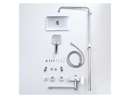 Душевая Система «Aquatek» Ника, 3 Jet, Длинный Излив, Хром (AQ2840CR)