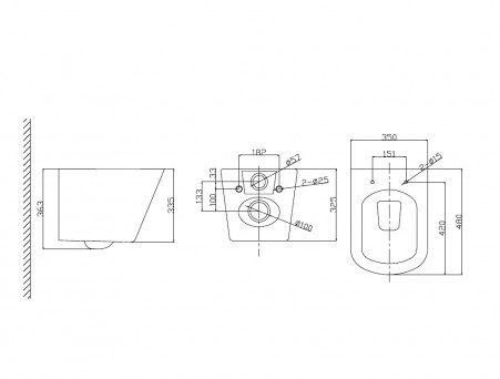 Унитаз Подвесной «Taliente» Correto Smnero, Белый (CR25200+SMnero)