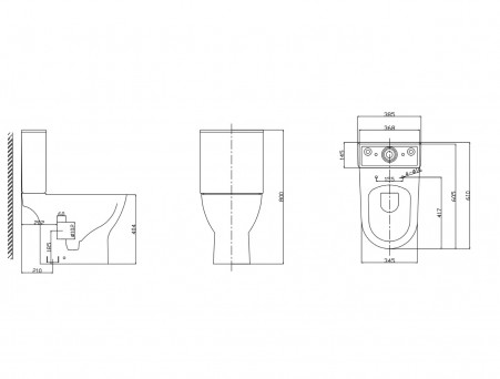 Унитаз Напольный «Taliente» Arte Nero Pulsante, с Бачком, Белый (AR35045+Nero pulsante)
