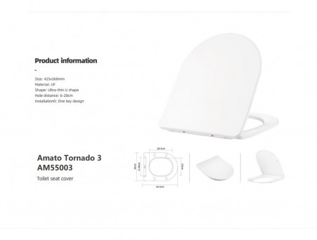Унитаз Подвесной «Taliente» Amato Tornado 3, Белый (AM55003)