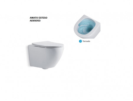 Унитаз Подвесной «Taliente» Amato Esteso T3, Белый (AE65053)