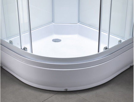 Душевая Кабина «Taliente» Четверть Круга, Средний Поддон, Белый, Прозрачное Стекло, 90х90  (TA-99CW)