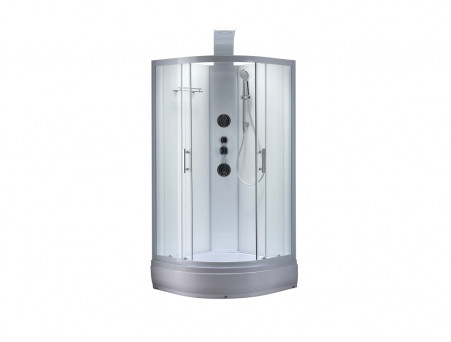 Душевая Кабина «Taliente» Четверть Круга, Средний Поддон, Белый, Прозрачное Стекло, 90х90  (TA-99CW)