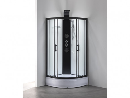 Душевая Кабина «Taliente» Четверть Круга, Средний Поддон, Черный, Прозрачное Стекло, 90х90 (TA-99CB)