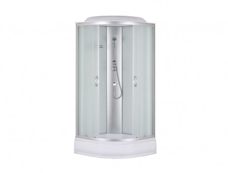 Душевая Кабина «Taliente» Четверть Круга, Средний Поддон, Хром, Рифлёное Стекло, 90х90 (TA-9091M)