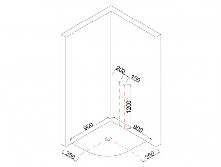 Душевая Кабина «Taliente» Четверть Круга, Средний Поддон, Хром, Рифлёное Стекло, 90х90 (TA-9091M)