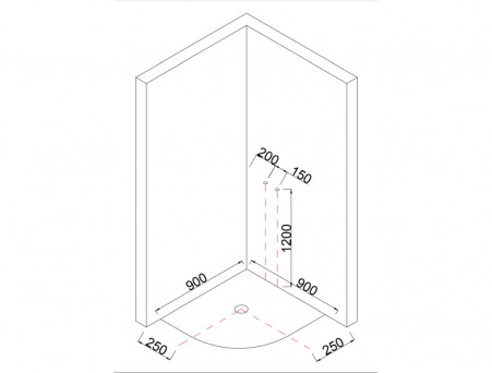 Душевая Кабина «Taliente» Четверть Круга, Высокий Поддон, Хром, Тонированное Стекло, 90х90 (TA-9090G)