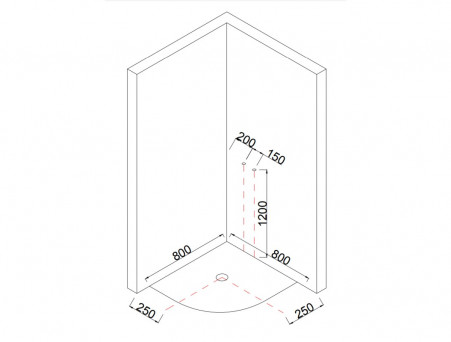 Душевая Кабина «Taliente» Четверть Круга, Высокий Поддон, Хром, Рифлёное Стекло, 80х80 (TA-8080M)
