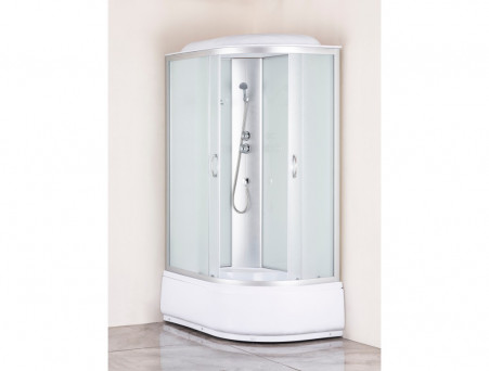 Душевая Кабина «Taliente» Асимметричная, Высокий Поддон, Хром, Рифлёное Стекло, 120х80 (TA-12080M(L))