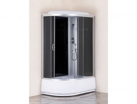 Душевая Кабина «Taliente» Асимметричная, Высокий Поддон, Хром, Тонированное Стекло, 120х80 (TA-12080G(R))