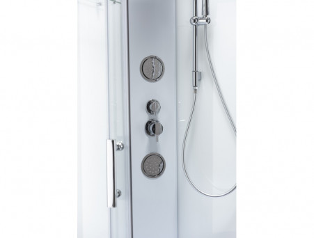 Душевая Кабина «Taliente» Четверть Круга, Средний Поддон, Белый, Прозрачное Стекло, 100х100 (TA-100CW)