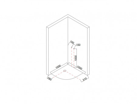 Душевая Кабина «Taliente» Четверть Круга, Средний Поддон, Белый, Прозрачное Стекло, 100х100 (TA-100CW)