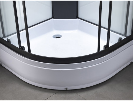 Душевая Кабина «Taliente» Четверть Круга, Средний Поддон, Черный, Прозрачное Стекло, 100х100 (TA-100CB)