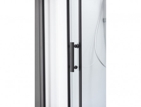 Душевая Кабина «Taliente» Четверть Круга, Средний Поддон, Черный, Прозрачное Стекло, 100х100 (TA-100CB)