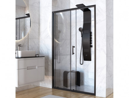 Душевая Дверь «Taliente» Прозрачное Стекло, 6мм, Черный, 130х195 (TA-130-1CB)