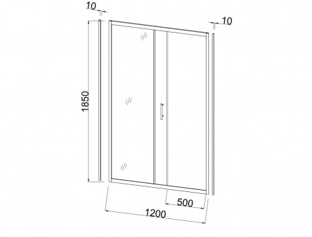 Душевая Дверь «Taliente» Прозрачное Стекло, 6мм, Хром, 120х185 (TA-120CP)
