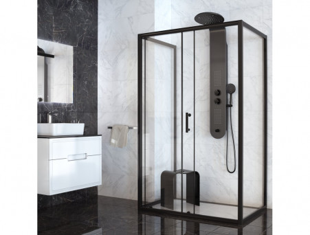 Душевой Уголок «Taliente» Прозрачное Стекло, 6мм, Черный Матовый, 120х90 (TA-N-120-09-1CB)