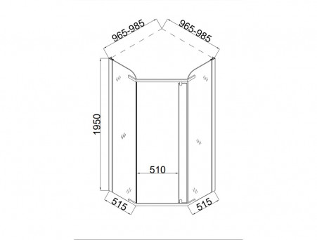 Душевой Уголок «Taliente» Прозрачное Стекло, 6мм, Хром, 100х100 (TA-10103-1CP)