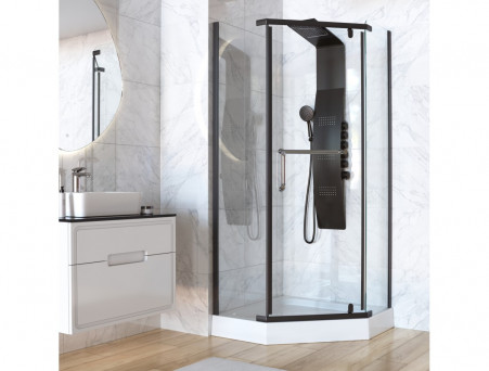 Душевой Уголок «Taliente» Прозрачное Стекло, 6мм, Черный Матовый, 100х100 (TA-10103-1CB)