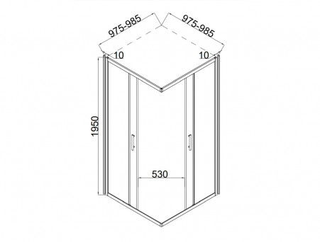 Душевой Уголок «Taliente» Прозрачное Стекло, 6мм, Черный Матовый, 100х100 (TA-10102-1CB)