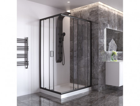 Душевой Уголок «Taliente» Прозрачное Стекло, 6мм, Черный Матовый, 120х90 (TA-09120-1CB)