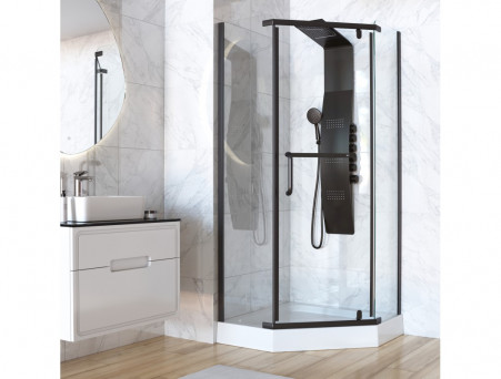 Душевой Уголок «Taliente» Прозрачное Стекло, 6мм, Черный Матовый, 90х90 (TA-09093-1CB)