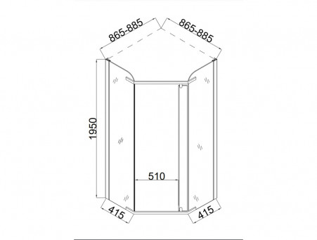 Душевой Уголок «Taliente» Прозрачное Стекло, 6мм, Черный Матовый, 90х90 (TA-09093-1CB)