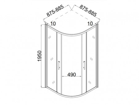 Душевой Уголок «Taliente» Прозрачное Стекло, 6мм, Черный Матовый, 90х90 (TA-09091-1CB)