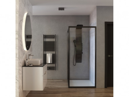 Душевая Перегородка «Taliente» Прозрачное Стекло, 6мм, Черный, 100х195 (TA-10-1CB)