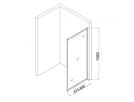 Душевая Перегородка «Taliente» Прозрачное Стекло, 6мм, Черный, 90х195 (TA-09-1CB)