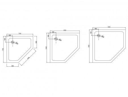 Душевой Поддон «Taliente» Низкий, Пятиугольный, Белый, 80х80 (PTA-08083)