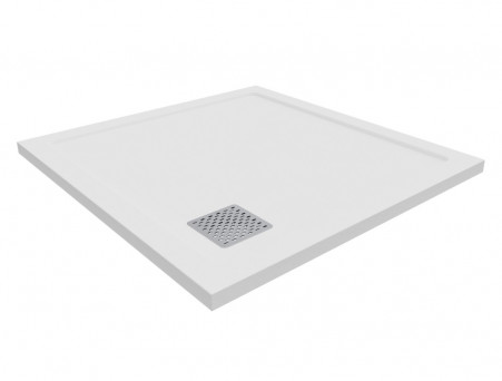Душевой Поддон «Taliente» Низкий, Прямоугольный, Литьевой Мрамор, Белый Матовый, 90х90 (PTA-ST-90Wstone)