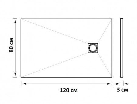 Душевой Поддон «Taliente» Низкий, Прямоугольный, Литьевой Мрамор, Чёрный Матовый, 120х80 (PTA-ST-120Bstone)